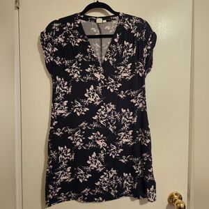 GAP Navy Floral Midi Dress